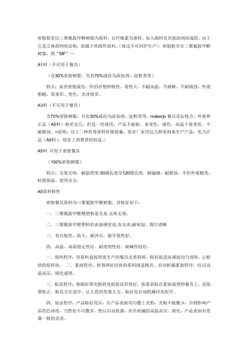 密胺粉是以三聚氰胺甲醛树脂为原料