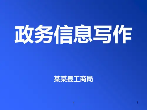 政务信息写作(方法大全,案例详实,个人心得)