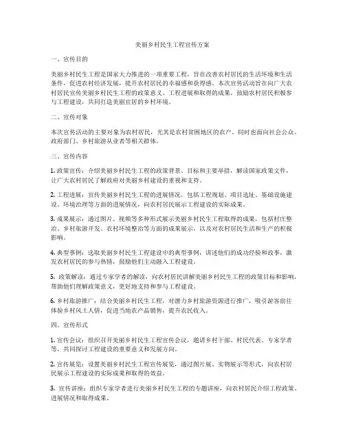 美丽乡村民生工程宣传方案