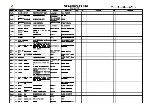 作业现场安全员点检表