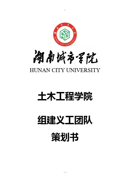 组建义工团队策划书(定稿)