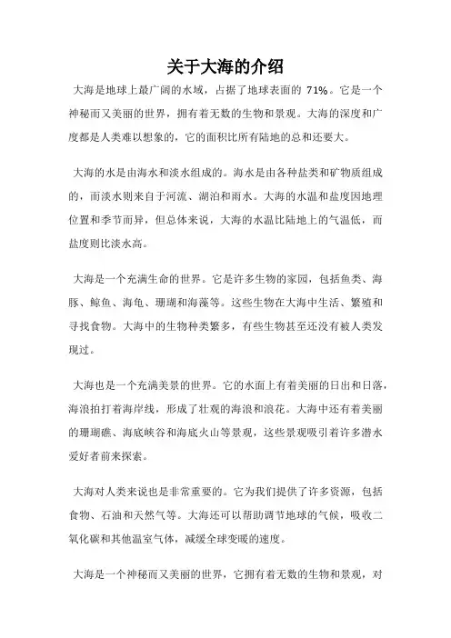 关于大海的介绍