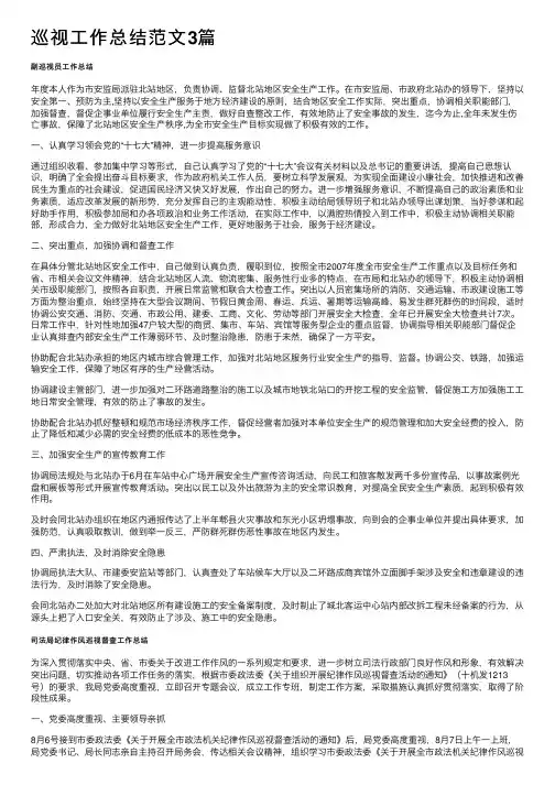 巡视工作总结范文3篇