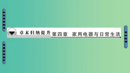 高中物理 第4章 家用电器与日常生活章末归纳提升课件 粤教版选修1-1