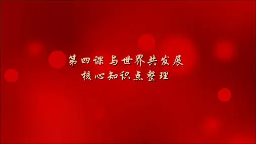 人教版道德与法治九年级下册 第四课 与世界发展 知识点复习ppt课件