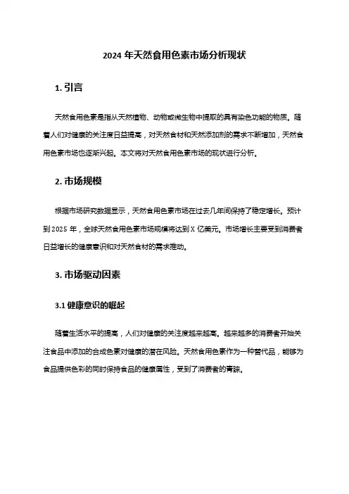 2024年天然食用色素市场分析现状