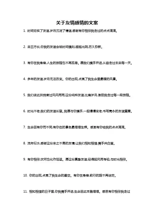 关于友情感情的文案