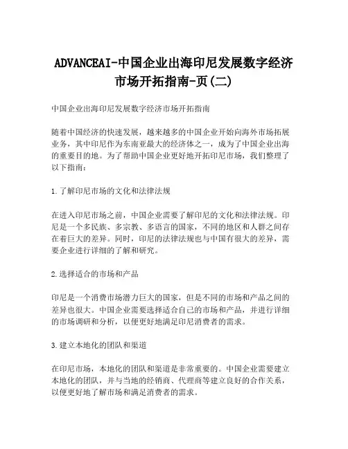 ADVANCEAI-中国企业出海印尼发展数字经济市场开拓指南-页(二)