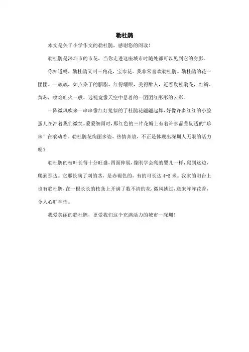 勒杜鹃_小学作文