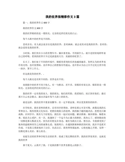 我的世界很精彩作文3篇