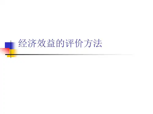 经济效益的评价方法