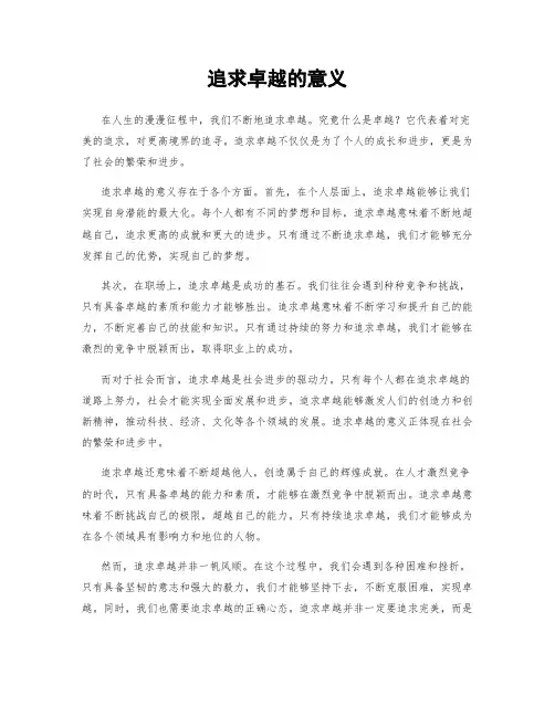 追求卓越的意义