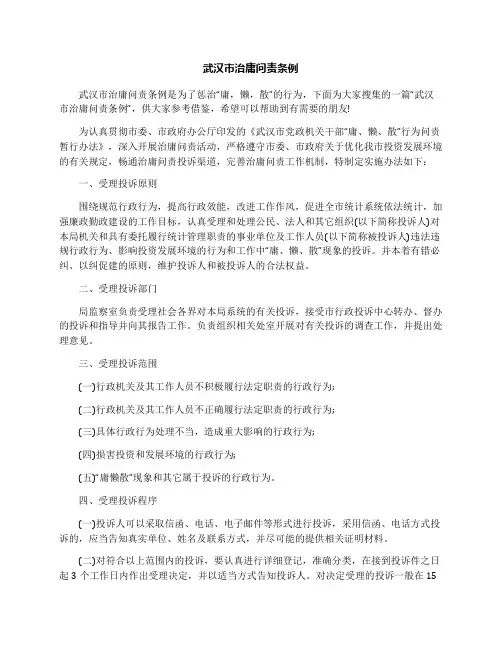 武汉市治庸问责条例