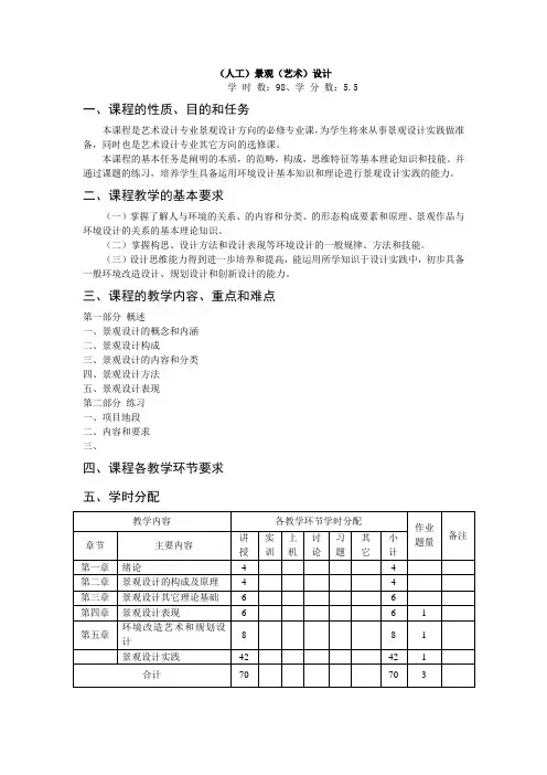 教案《景观设计》-提纲