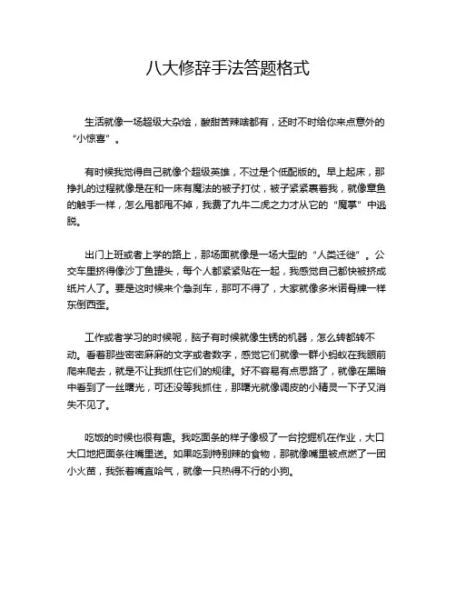 八大修辞手法答题格式