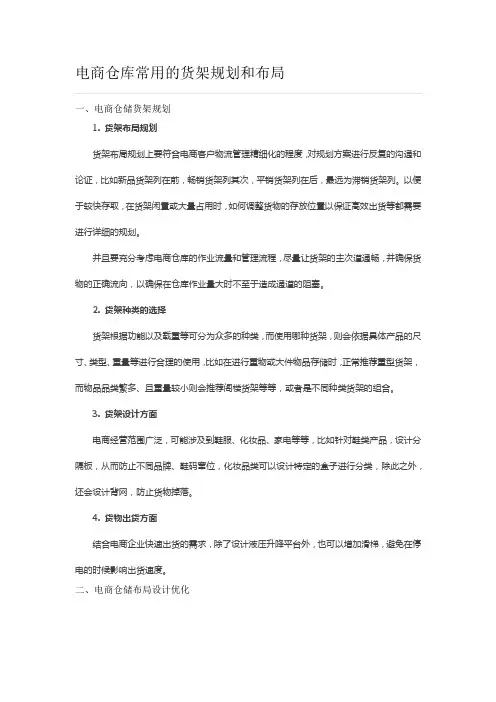 电商仓库货架规划和布局