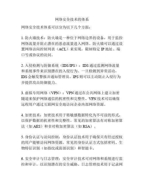 网络安全技术的体系