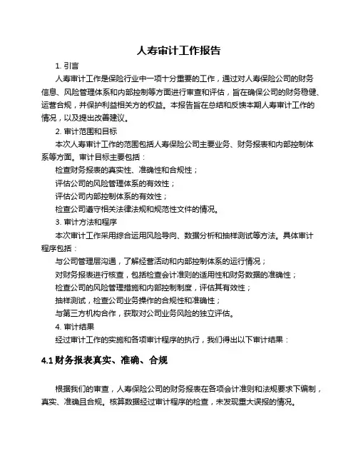 人寿审计工作报告