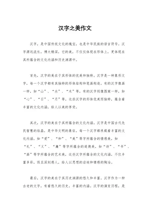 汉字之美作文