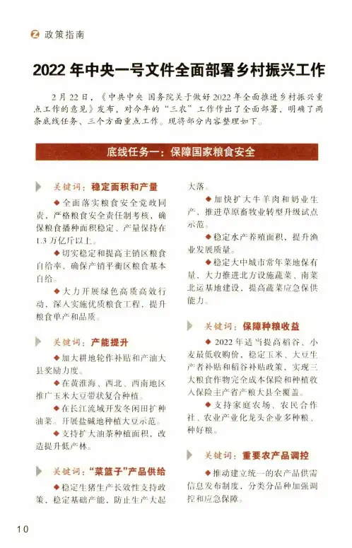 2022年中央一号文件全面部署乡村振兴工作