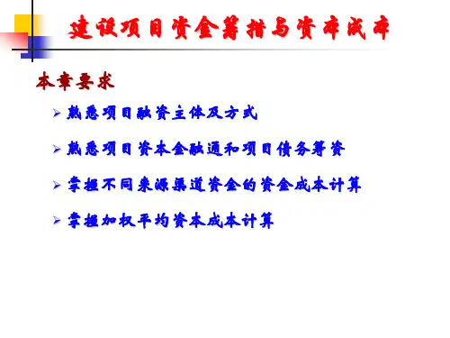 第6章工程项目资金来源与融资方案