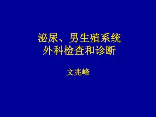 泌尿、男生殖系统外科检查和诊断
