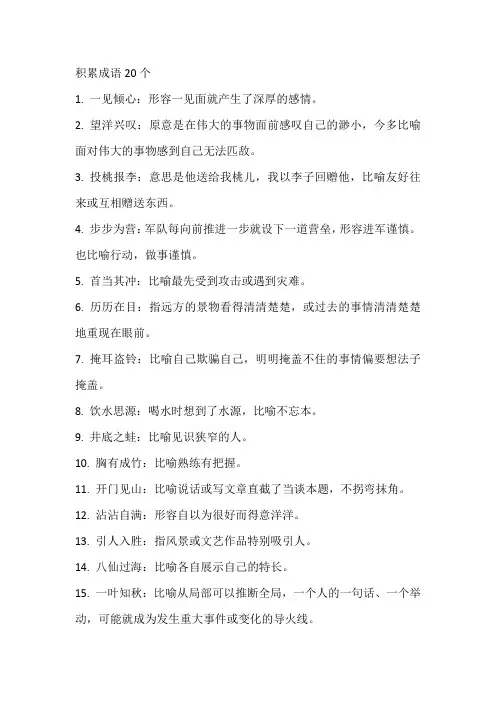 积累成语20个