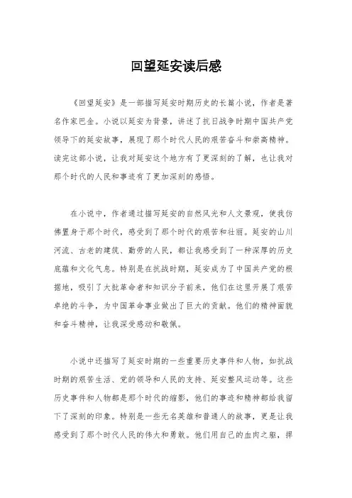 回望延安读后感