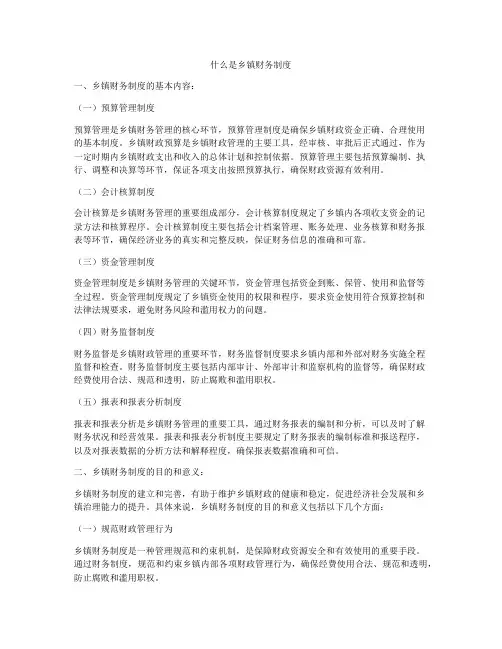 什么是乡镇财务制度