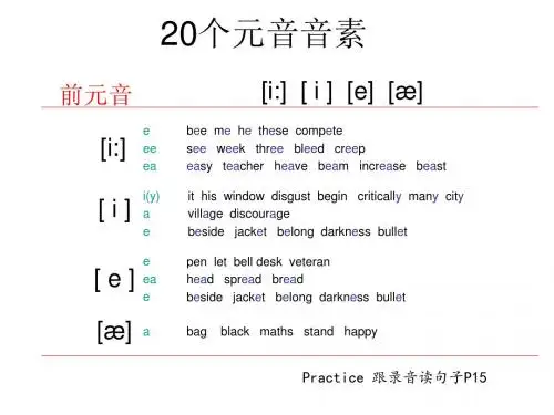 20个元音音素剖析