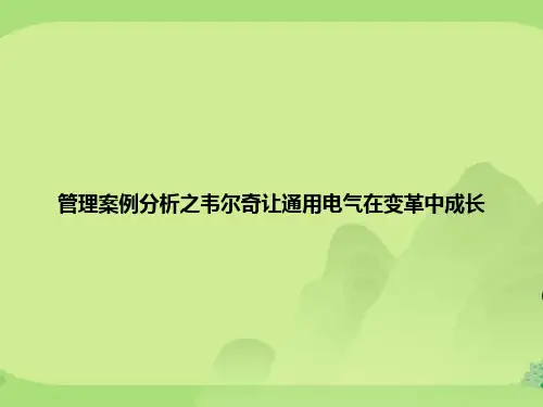 管理案例分析之韦尔奇让通用电气在变革中成长