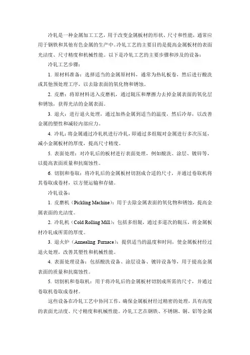 冷轧工艺及设备