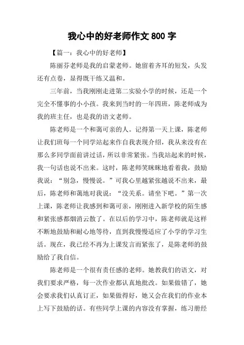 我心中的好老师作文800字