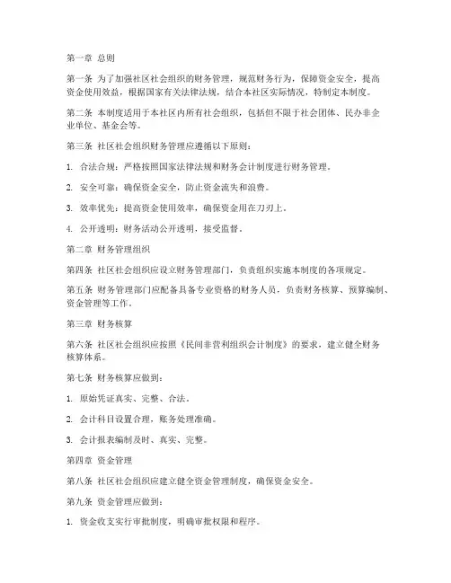 社区社会组织财务管理制度