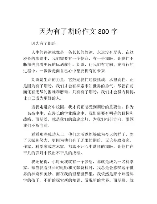 因为有了期盼作文800字