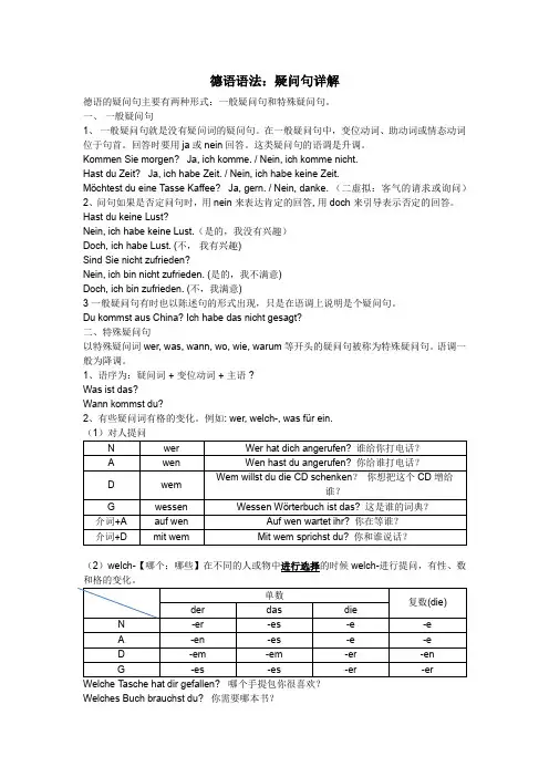 德语语法 疑问句