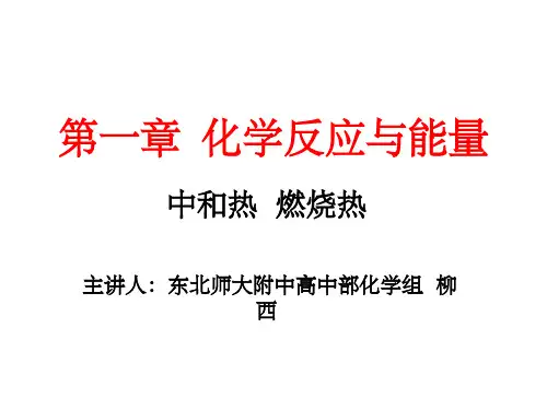 专题实验：中和热 燃烧热PPT课件
