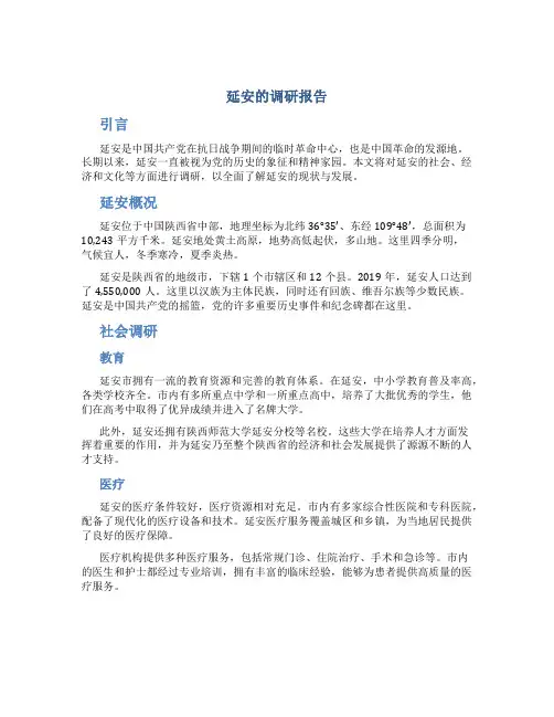 延安的调研报告