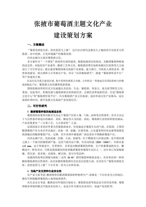 张掖市葡萄酒主题文化产业建设策划方案.doc