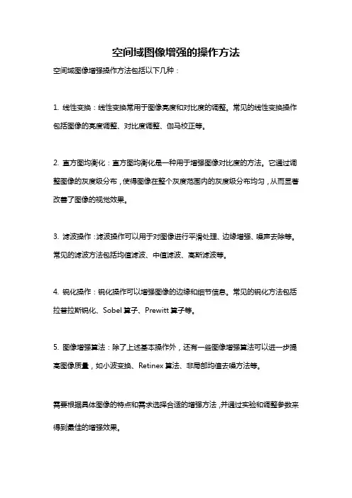 空间域图像增强的操作方法