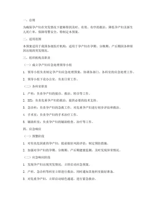 孕产妇应急处理预案