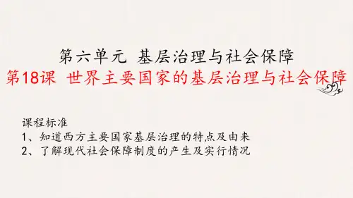 高中历史课件世界主要国家的基层治理与社会保障