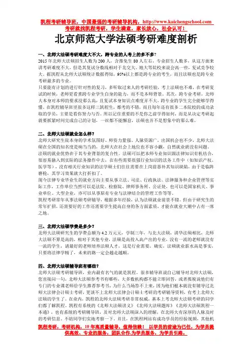 北京师范大学法硕考研难度剖析