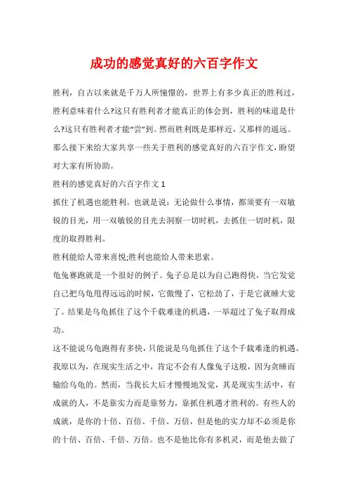 成功的感觉真好的六百字作文