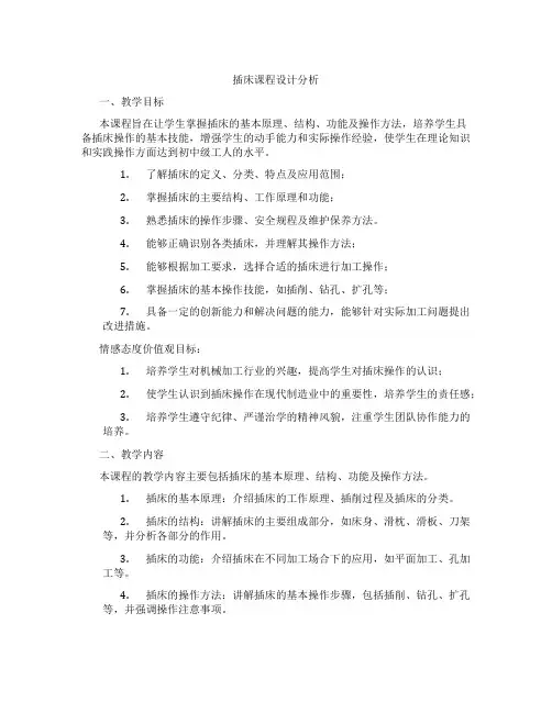 插床课程设计分析