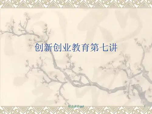创新创业教育第七讲ppt课件