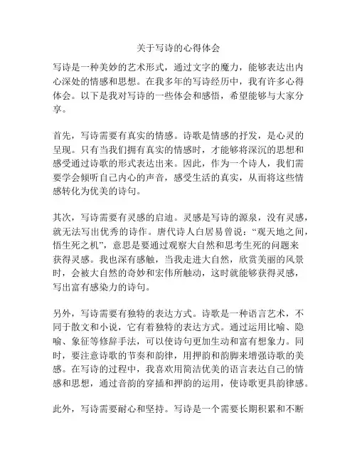 关于写诗的心得体会