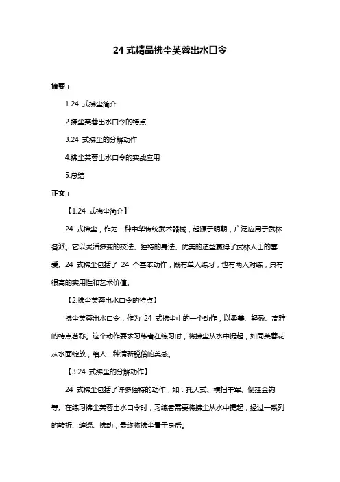 24式精品拂尘芙蓉出水口令
