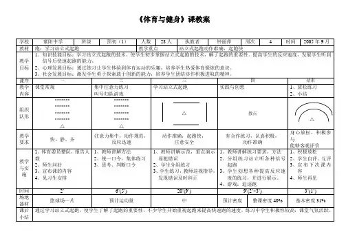 《体育与健身》课教案
