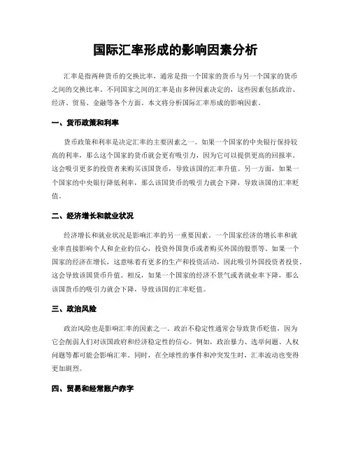 国际汇率形成的影响因素分析